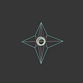Star Shaped Shuriken Weapon With Geometric Design And Central Hole