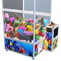 Colorful Commercial Claw Machine With Cartoon Characters And Stuffed Toys For Amusement