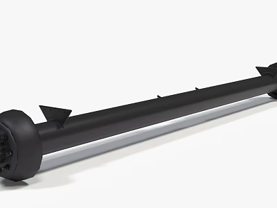 Black Metal Rod With Triangular Prongs And End Cap 3d model