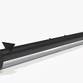 Black Metal Rod With Triangular Prongs And End Cap