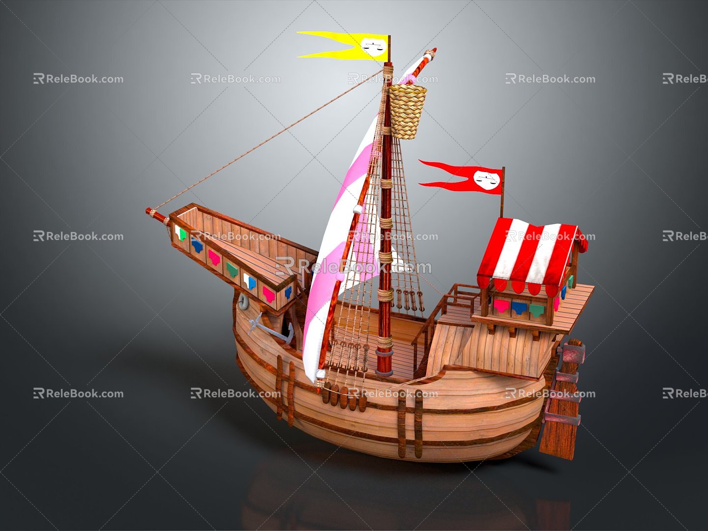 New Chinese-style Wooden Boat Ancient Ship Ancient Warship Large Ancient Ship Ancient Warship Ancient Sailboat Ancient Wooden Ship 3d model