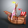 New Chinese-style Wooden Boat Ancient Ship Ancient Warship Large Ancient Ship Ancient Warship Ancient Sailboat Ancient Wooden Ship 3d model