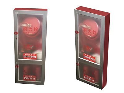 Red Fire Hydrant Boxes As Essential Fire Safety Equipment For Buildings 3d model