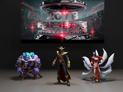 Mythical Creature Mage And Fox Spirit Game Characters From 2018 Tournament 3d model