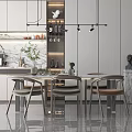 New Chinese Dining Table and Chair Combination 3d model