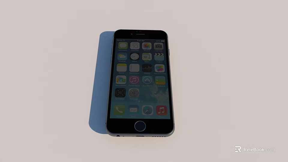 Black Mobile Phone Displaying App Icons On Screen With Light Blue Background 3d model 