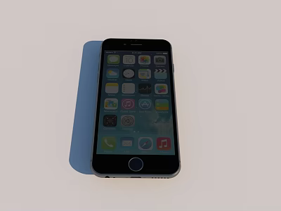 Black Mobile Phone Displaying App Icons On Screen With Light Blue Background 3d model