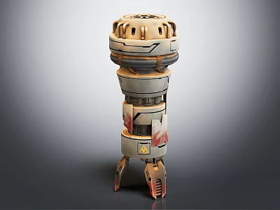 Multi Layered Mechanical Device With Tripod Base And Detailed Industrial Design 3d model