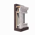 Modern node stone fireplace background wall process node 3d model
