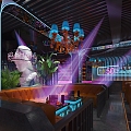 Modern Bar Slow Shake Club 3d model