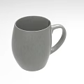Gray Ceramic Mug with Minimalist Rounded Shape and Comfortable Handle for Daily Use