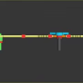 Modern Lighting Combination With Yellow Strip Red Fixtures Green Accents Orange Gear And Blue Parts