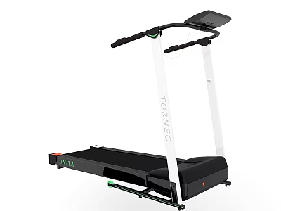 Modern Home Treadmill With Digital Display Sleek Black White Frame For Fitness Training 3d model