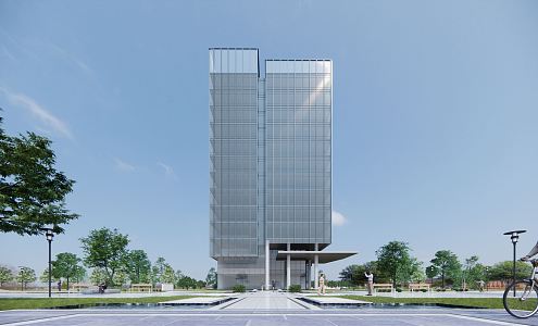 modern office building high-rise office building 3d model