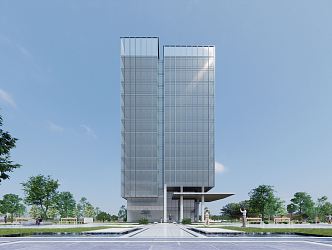 modern office building high-rise office building 3d model