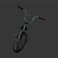 Stylish Turquoise BMX Bike With Graffiti Painted Frame Black Seat And Handlebar