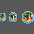 Colorful Round Wall Lamps With Vibrant Wavy Patterns And Decorative Design