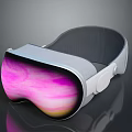 Modern VR Headset With Comfortable Strap And Pink Purple Gradient Lens 3d model