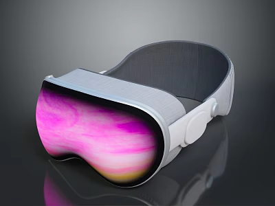Modern VR Headset With Comfortable Strap And Pink Purple Gradient Lens 3d model