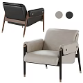 Modern Accent Chair With Upholstered Fabric Gray Black Color Metal Legs And Armrest Design