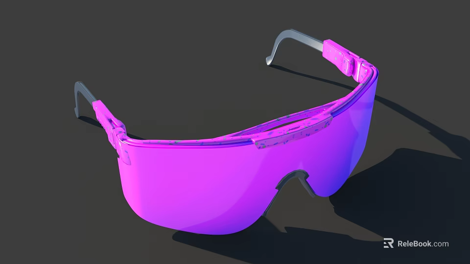 Purple Fashion Jewelry Glasses With Stylish Frame And Shiny Accents Design 3d model 