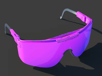 Purple Fashion Jewelry Glasses With Stylish Frame And Shiny Accents Design 3d model