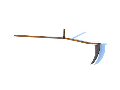 Practical Hardware Tools Sickle With Wooden Handle And Sharp Metal Blade 3d model