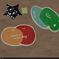 Colorful Shaped Rugs With Smiley Face And Love A Nice Day Text For Home Decor