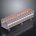 Vintage Train Carriage With Orange Arched Roof And Wooden Exterior