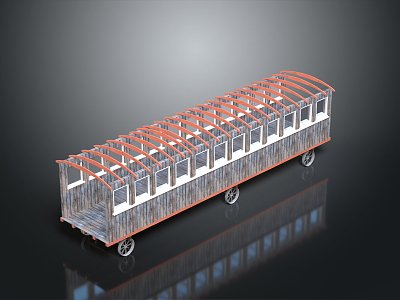 modern train vintage train steam train carriage 3d model