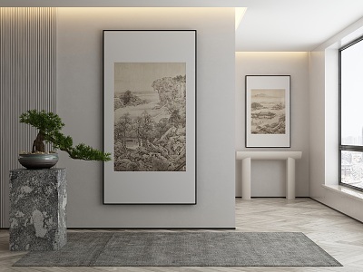 New Chinese Landscape Painting Decorative Painting 3d model