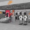 Nike Clothing Store Interior With Sportswear Display Racks And Mannequins