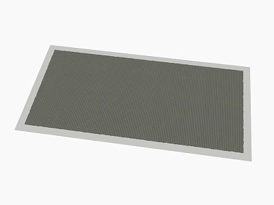Gray Square Rug With Striped Texture And Light Border For Home Decoration 3d model