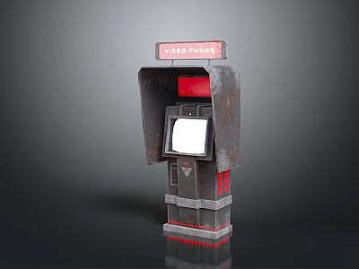 Vintage Video Pub Machine With Retro Metal Body And Screen Display Panel 3d model