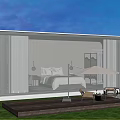 Modern Guesthouse Building With Glass Facade Terrace Pool And Outdoor Seating
