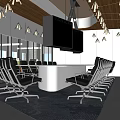 Modern Conference Room Interior With Large Meeting Table Orange Chairs Wooden Ceiling And Glass Walls