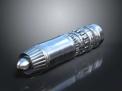Silver Metal Precision Equipment With Intricate Cylindrical Structure And Shiny Surface 3d model