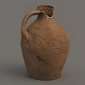 Ancient Clay Jug With Spiral Patterns And Textured Surface Design 3d model