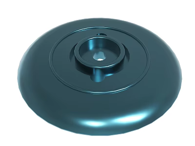 Dark Blue Metallic Round Base With Smooth Glossy Surface And Central Hole 3d model