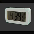 Modern White Digital Clock Displays Time Date And Temperature Clearly 3d model