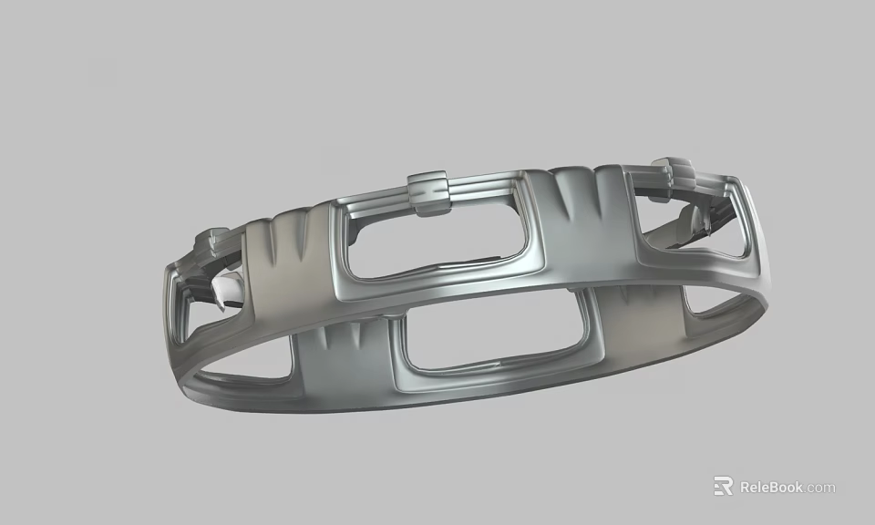 3D Model Of Industrial Metal Ring Component With Hollow Geometric Structure 3d model 