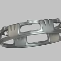 3D Model Of Industrial Metal Ring Component With Hollow Geometric Structure