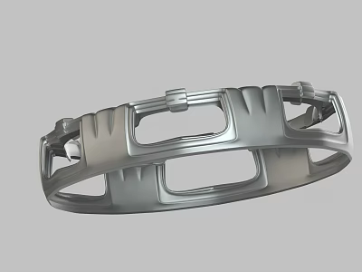 3D Model Of Industrial Metal Ring Component With Hollow Geometric Structure 3d model