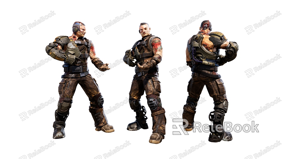 Modern Game Character Bullet Bursts Game Characters model