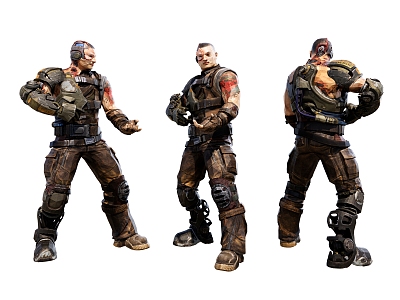 Modern Game Character Bullet Bursts Game Characters model