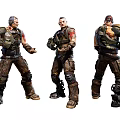 Modern Game Character Bullet Bursts Game Characters 3d model