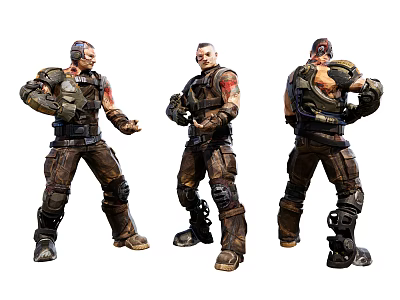 Action Game Movie Character Three Angle Display Tactical Combat Armor Gear Design 3d model