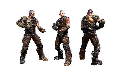 Modern Game Character Bullet Bursts Game Characters 3d model