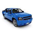 Blue Crew Cab Pickup Truck With Alloy Wheels And Front Grille Design