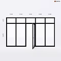 Modern Black Frame Casement Door With Multiple Glass Panels And Sleek Design